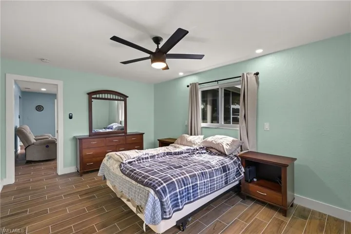 Bedroom featuring ceiling fan
