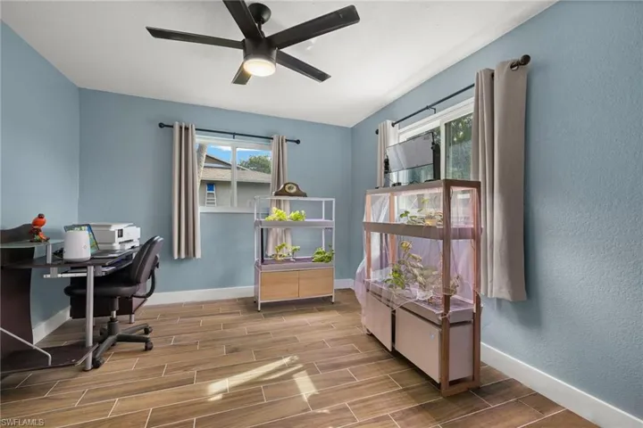 Office space featuring ceiling fan