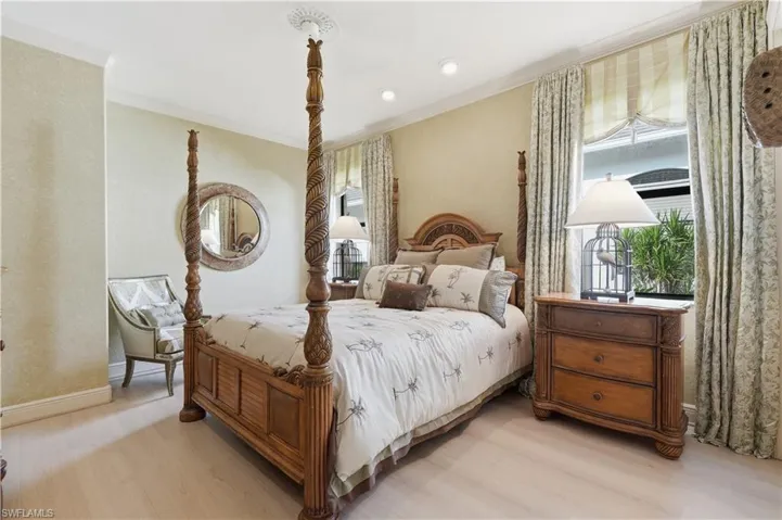 Guests will enjoy privacy in this thoughtfully positioned bedroom.