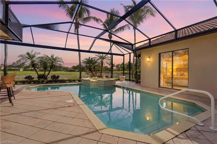 A private pool retreat surrounded by the home’s main living spaces