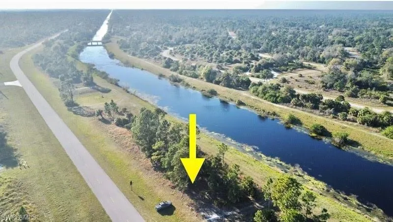 Drone / aerial view of a nearby body of water