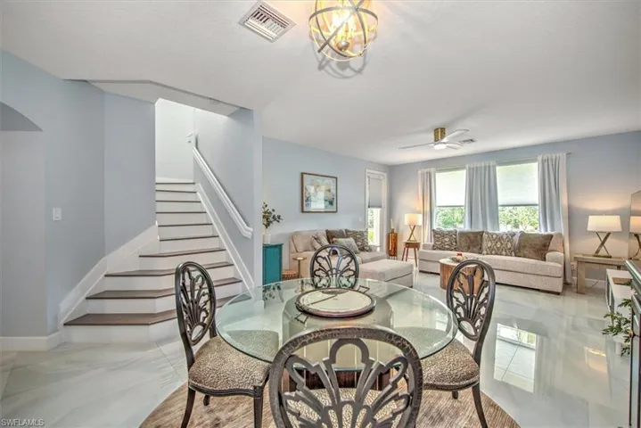 Dining Room overlooks main living area for entertaining!