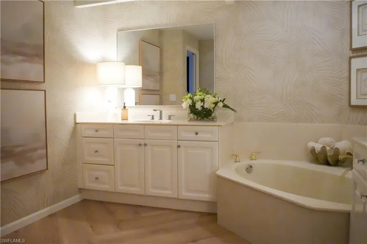 Tranquil primary bathroom