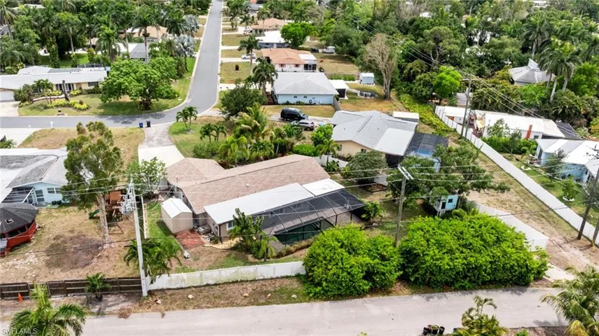 Aerial perspective of suburban area