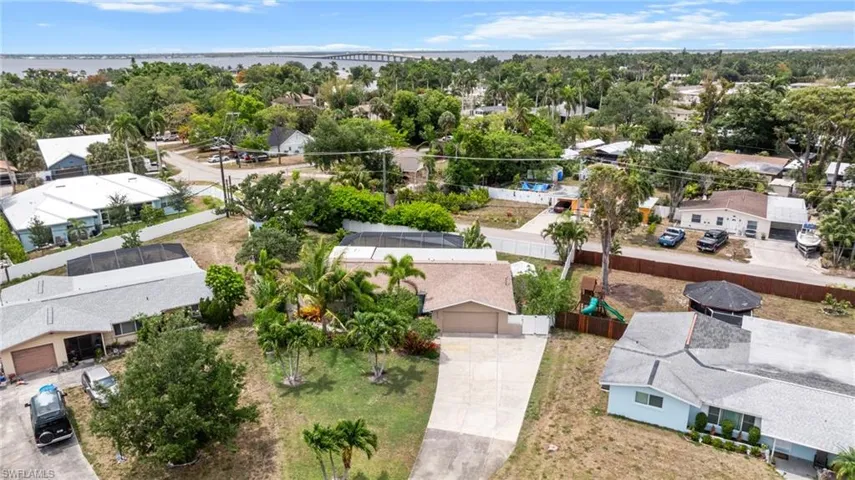 Aerial perspective of suburban area