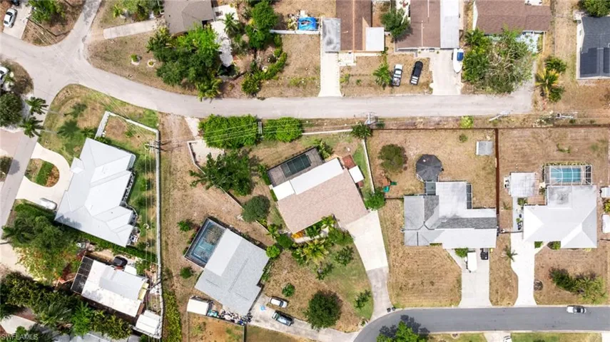 Aerial view of residential area