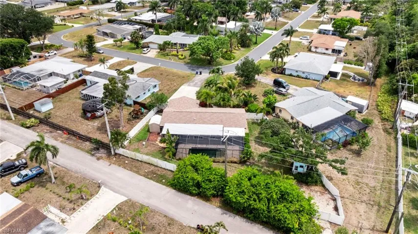 Aerial perspective of suburban area