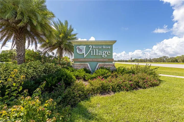 Community sign with a yard