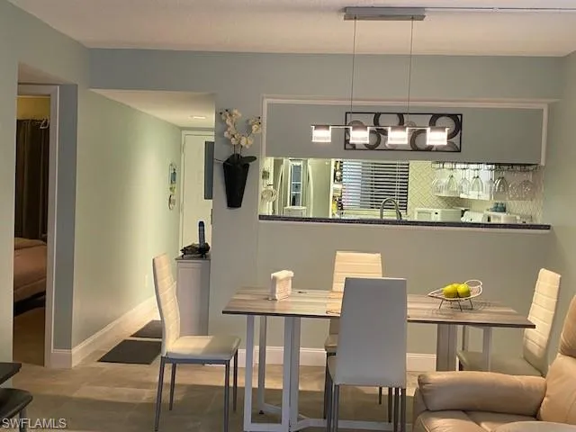 Dining area with baseboards