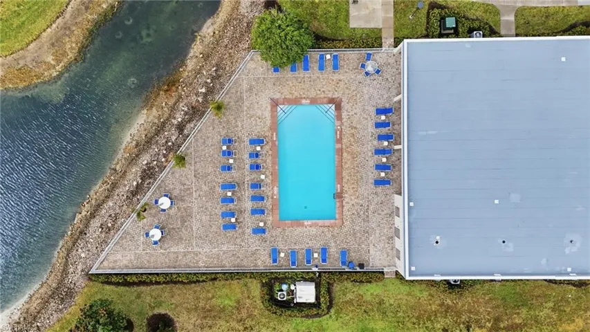 Bird's eye view of a large body of water