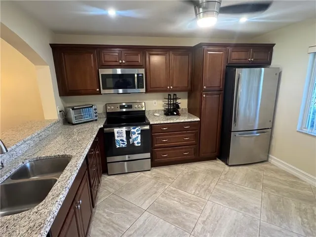 Updated kitchen with stainless appliances