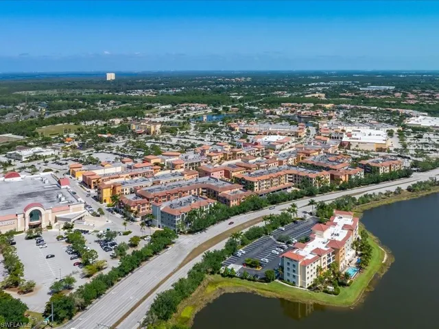 Drone / aerial view of a large body of water