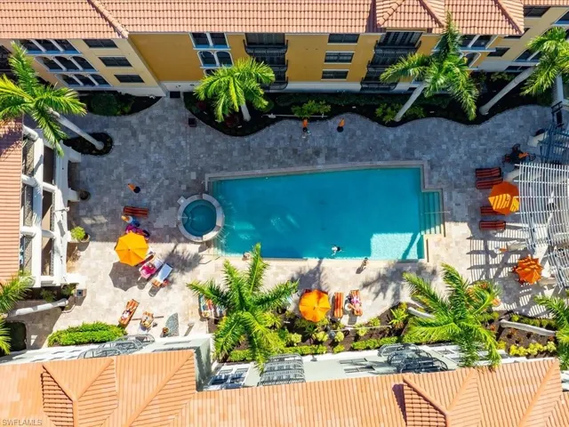 Bird's eye view of a pool