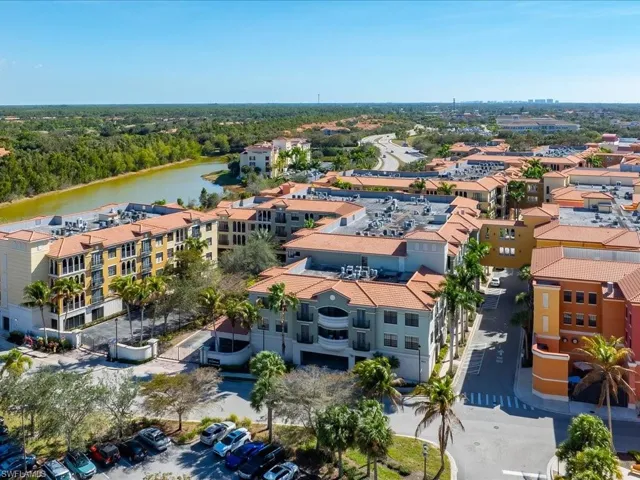 Drone / aerial view of a nearby body of water