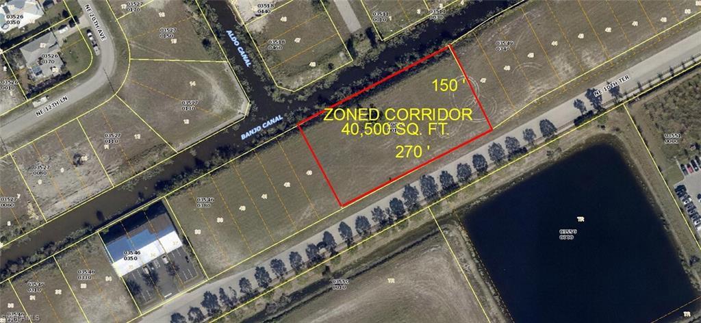 40,500 SQ. FT. ZONED CORRIDOR  270' X 150'