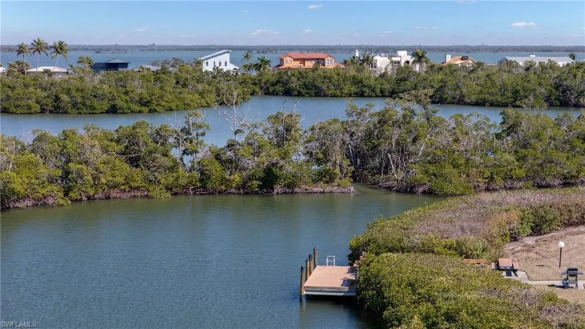 Drone / aerial view of a large body of water
