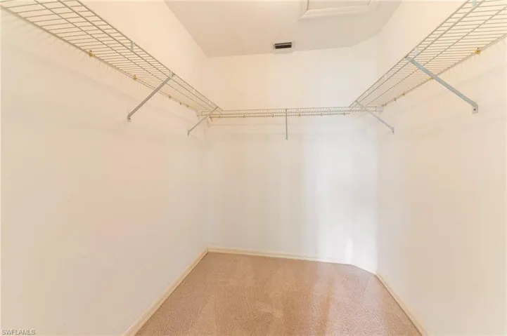 Walk in closet featuring carpet floors
