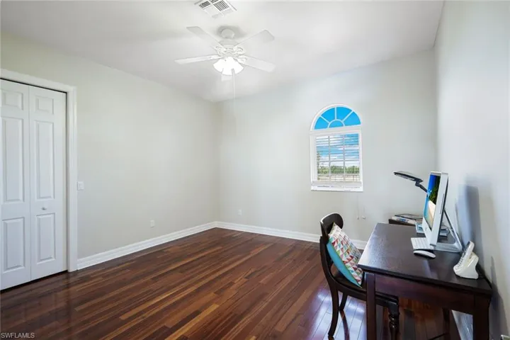 2nd level bedroom with beautiful Brazilian Koa wood floor and walk-in closet