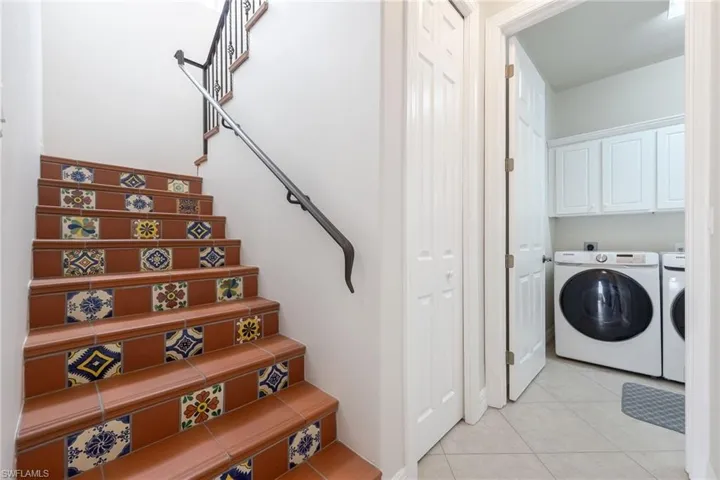 Custom tile stairway