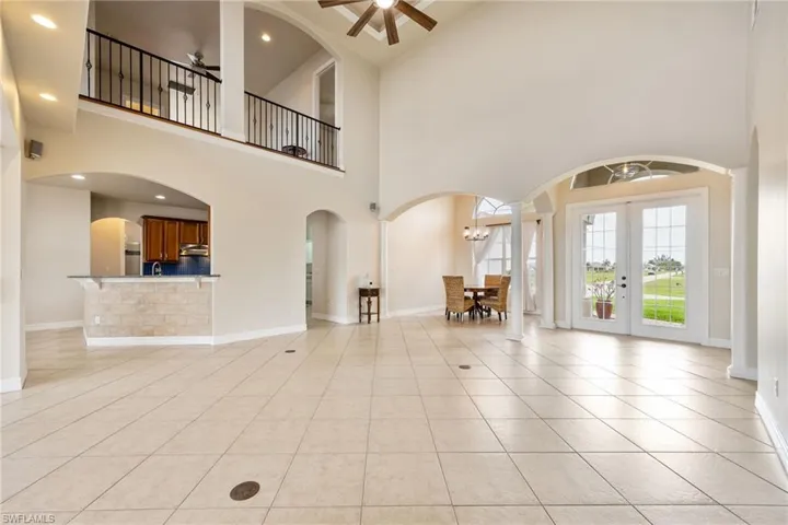 Great room for living, dining and with double door entry