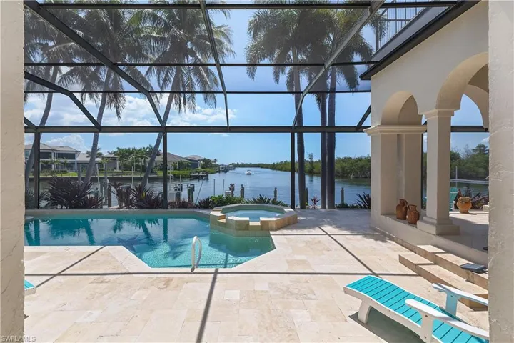Pool and patio with breath taking southern views