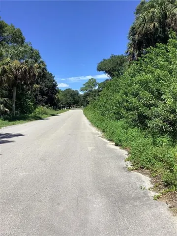 View of asphalt street to the east