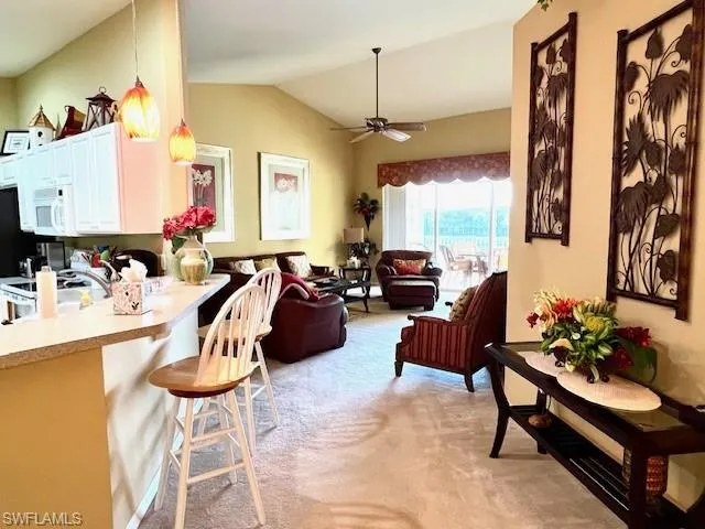 Kitchen & Dining Room open to the Living Room.