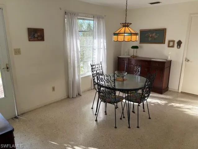 Dining area with baseboards