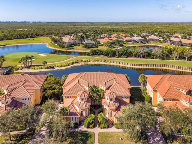 Aerial view showing lake and Golf Course