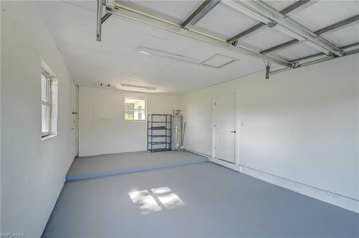 Garage with water heater