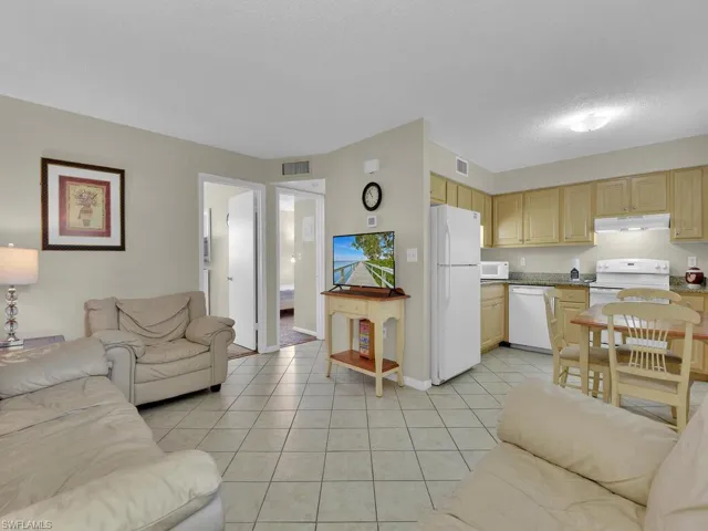 View of tiled living room