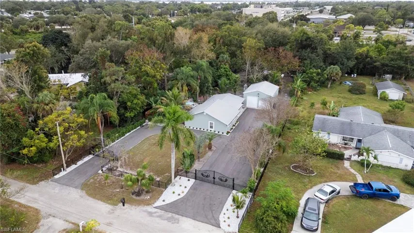 Aerial perspective of suburban area