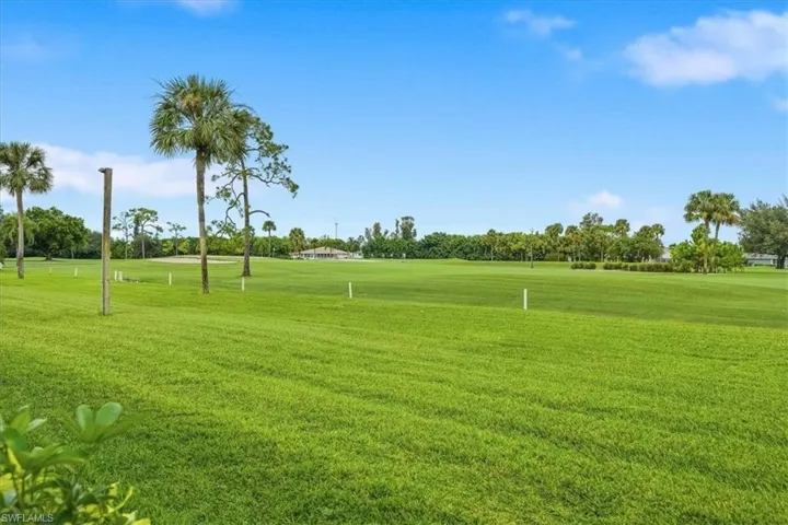 View of backyard, the golf course