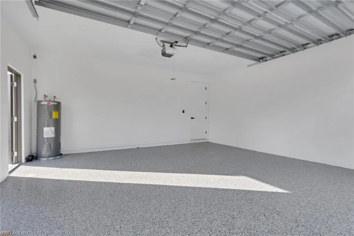 Garage with water heater