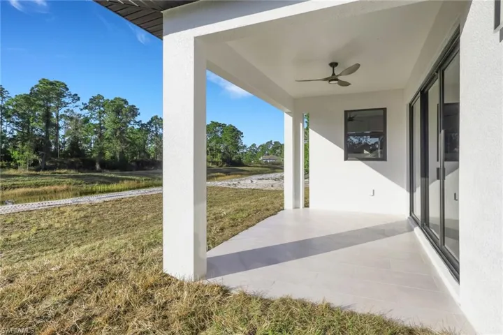 View of patio / terrace featuring a ceiling fan