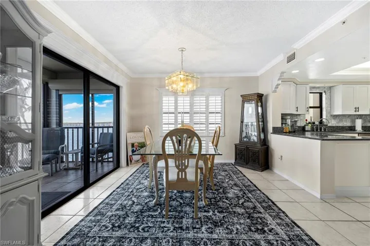 Dining area with breathtaking views of the river.