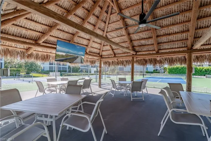 Community Tiki with Flat Screen TV, social area.