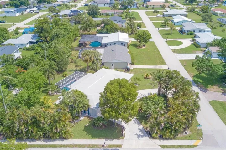 Aerial view of residential area