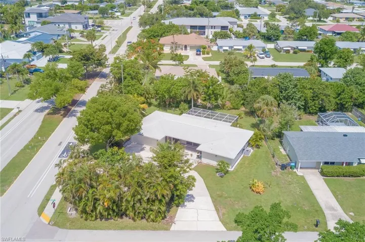 Aerial perspective of suburban area