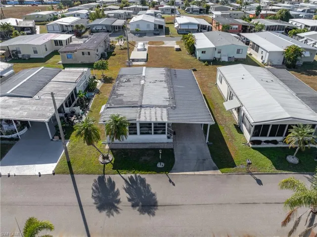 Aerial perspective of suburban area