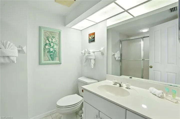Bathroom with vanity. Virtually edited image.