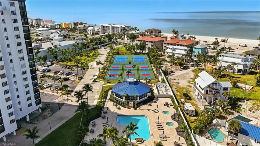 Drone / aerial view of a large body of water and a pool - Virtually Edited Image