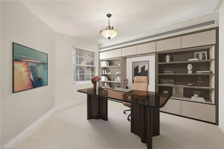 Same view virtually staged as modern office
