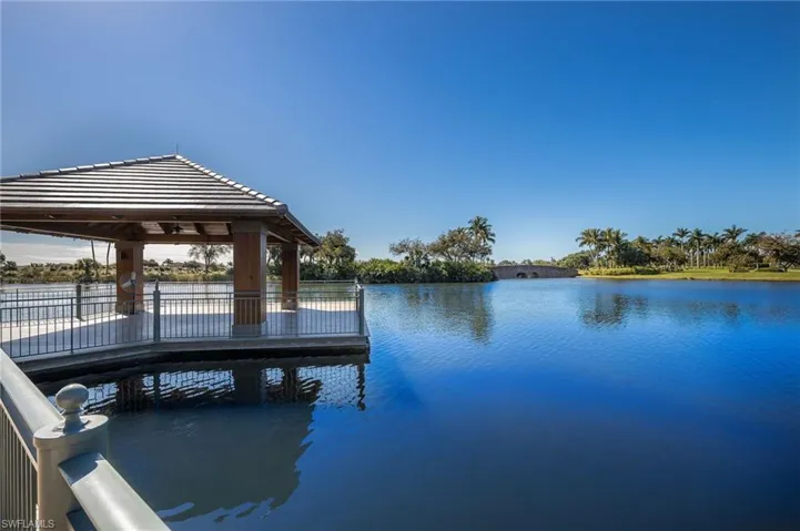 Club is lakeside & overlooks gazebo & broad deck