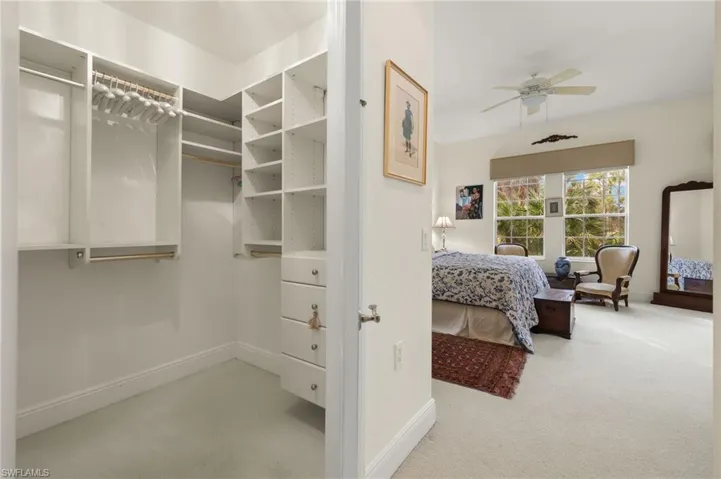 Walk in closet and 2nd closet have custom storage