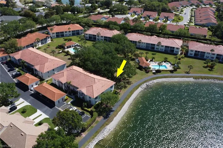 Birds eye view of property with a residential view
