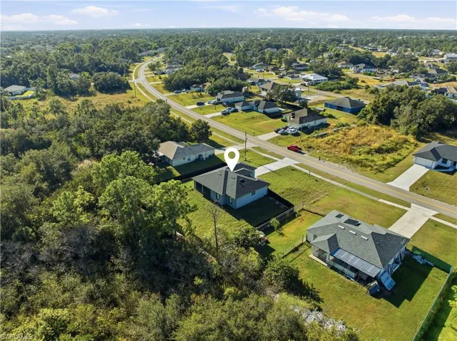Aerial view of residential area
