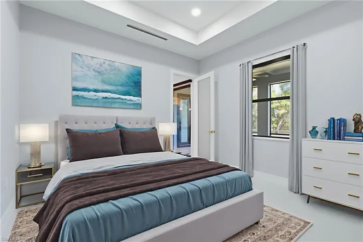 Bedroom with recessed lighting