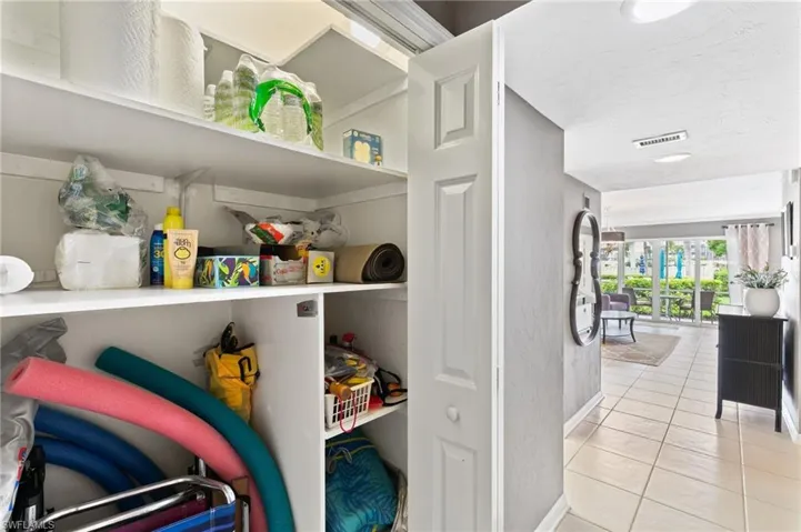 Spacious closet for beach items as you enter