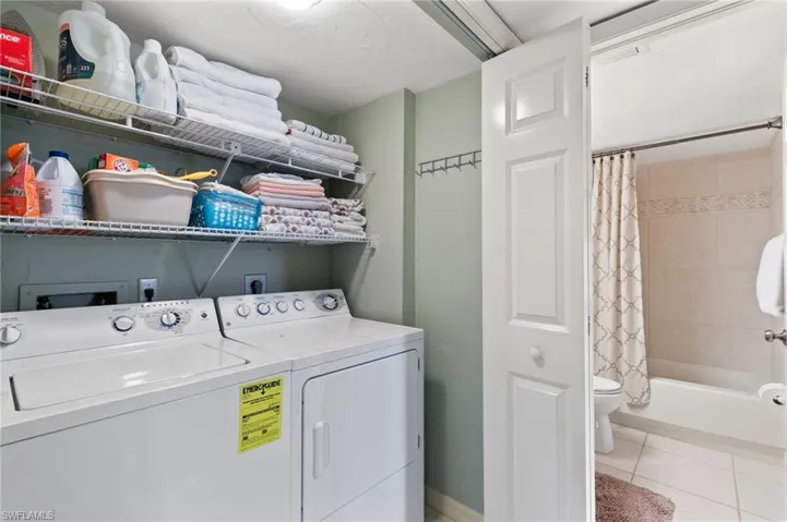 Storage above, separate closet